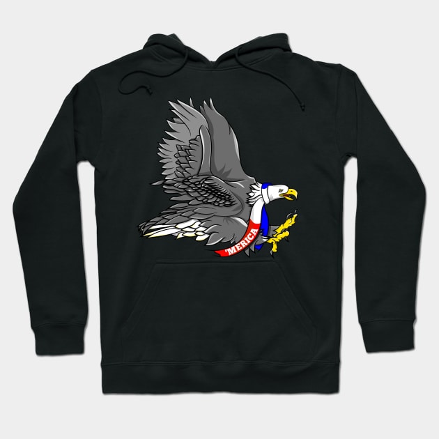 'Merica Patriotic Eagle Cartoon Hoodie by mailboxdisco